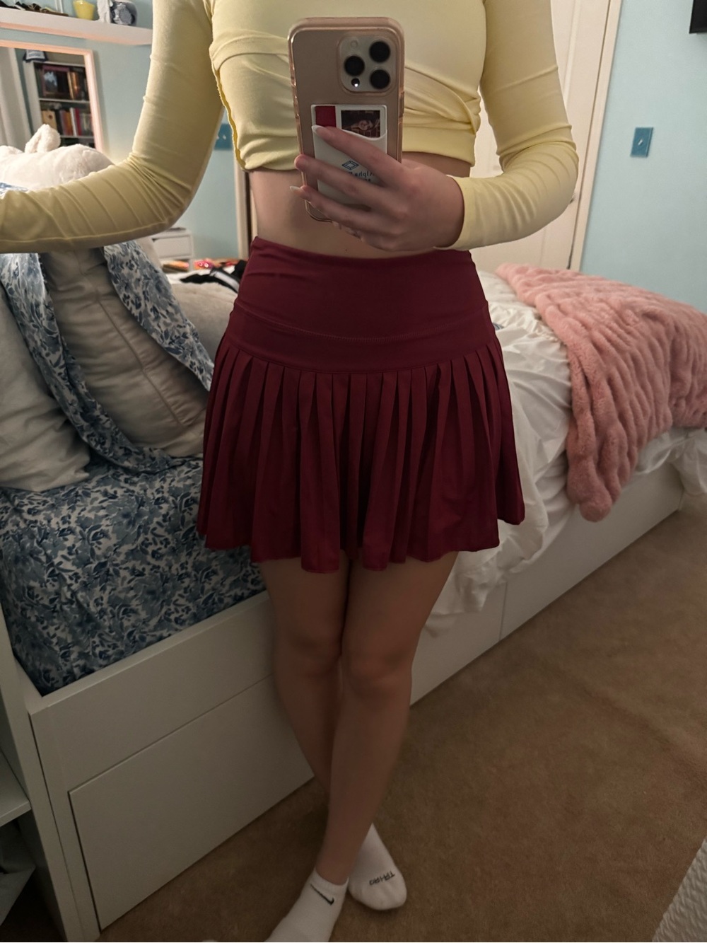 Goldhinge Maroon Women's Skirt